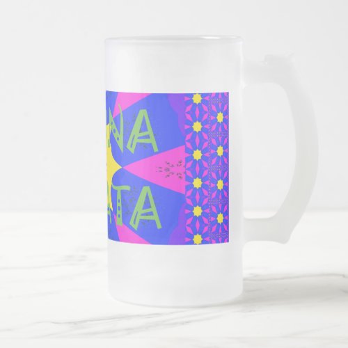 Create Your Own Colorful Hakuna Matata cute pretty Frosted Glass Beer Mug