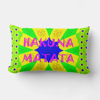 Create Your Own Colorful Hakuna Matata cute pretty Lumbar Pillow