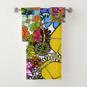 .Create your own Colorful infinity floral Stylish Bath Towel Set