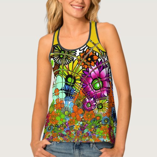 Create your own Colorful infinity floral Stylish T Tank Top