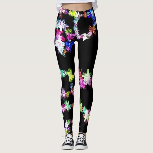 Create Your Own colorful sparkling stunning pretty Leggings (Front)