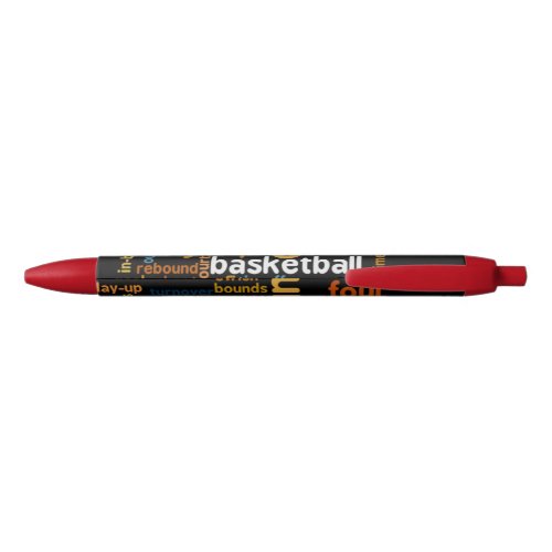 Create Your Own Colorful Text Basketball  pretty Black Ink Pen
