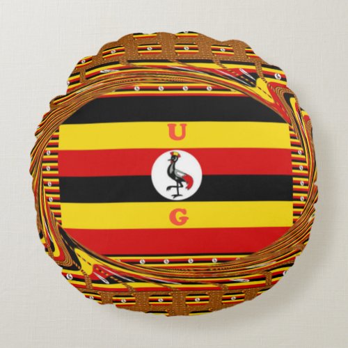 Create Your Own Colorful U G Colors art design Round Pillow