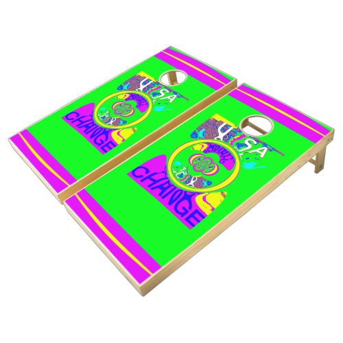 Create Your Own Colorful USA Change cute pretty Cornhole Set