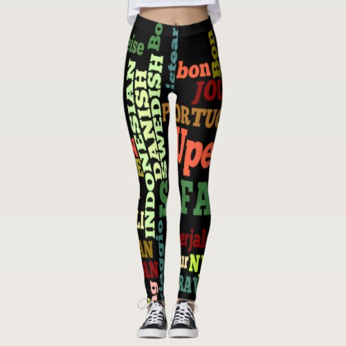Create your own Colorful World National Languages Leggings