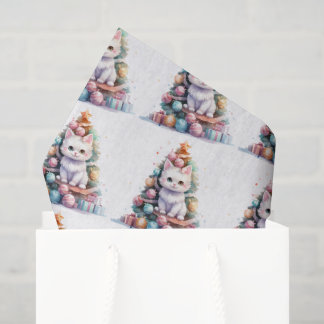 Create Your Own Colorful Xmas Tree Cute Cat Tissue Paper