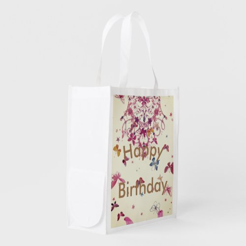 Create Your Own Colors of Happy Birthday Grocery Bag