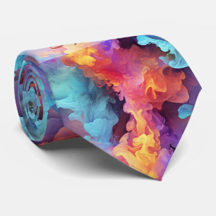 Create Your Own Colorul Alcohol Ink Plumes Neck Tie