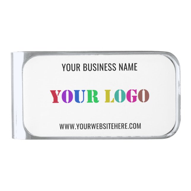 Create Your Own Company Logo Money Clip Template (Front)