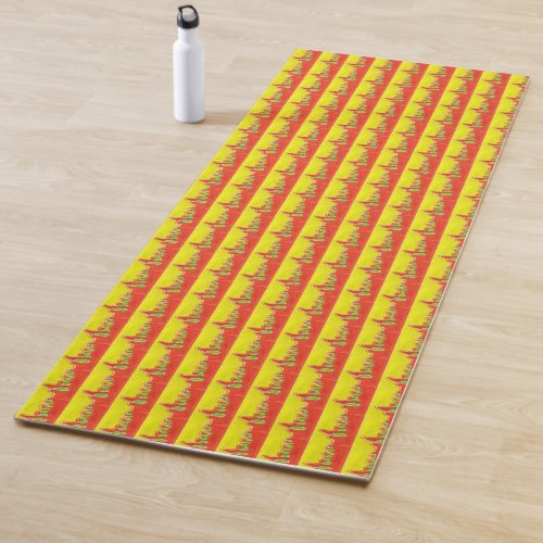 Create Your Own Contemporary Edgy Red and Yellow  Yoga Mat