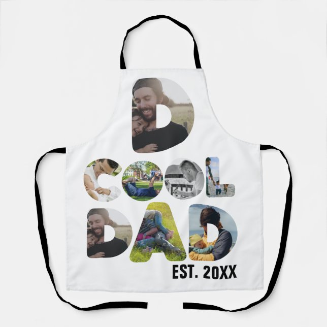 Create your own cool dad 7 letter photo for him apron (Front)