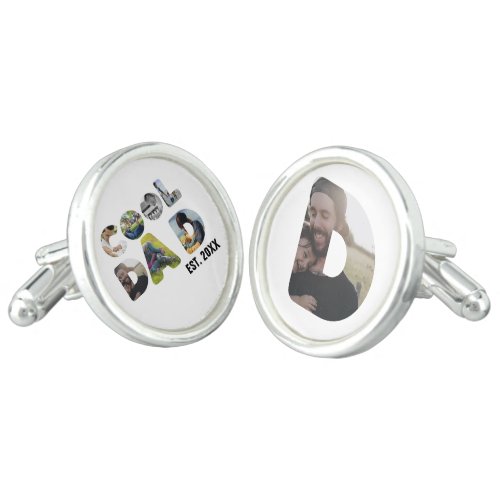 Create your own cool dad 7 letter photo for him cufflinks