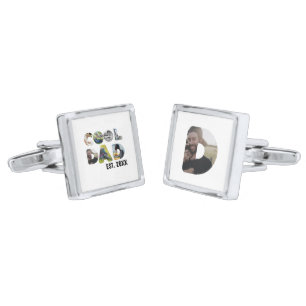 Create your own cool dad 7 letter photo for him cufflinks