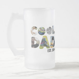 Create your own cool dad 7 letter photo for him frosted glass beer mug