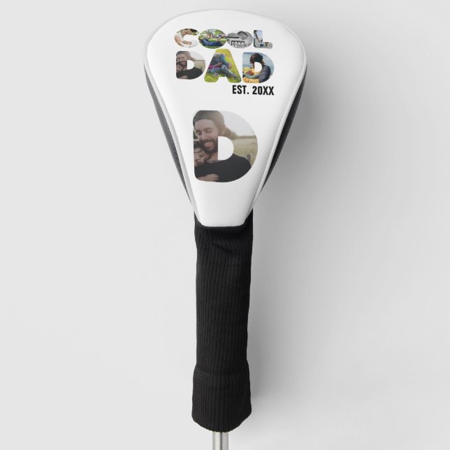 Create your own cool dad 7 letter photo for him golf head cover (Front)