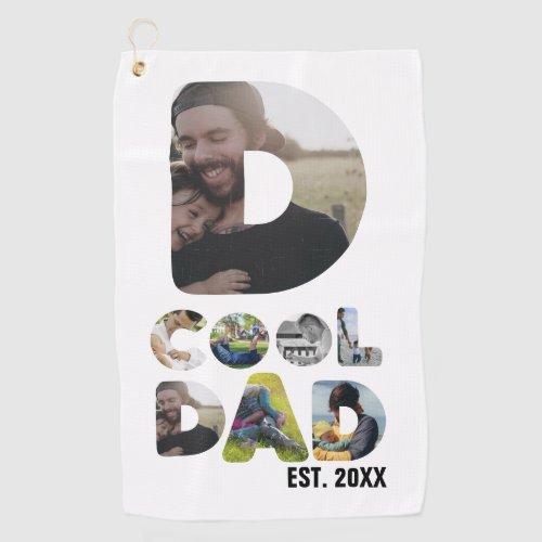 Create your own cool dad 7 letter photo for him golf towel