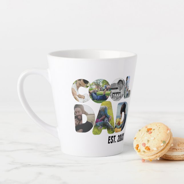 Create your own cool dad 7 letter photo for him latte mug (In Situ)