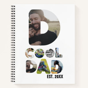 Create your own cool dad 7 letter photo for him notebook