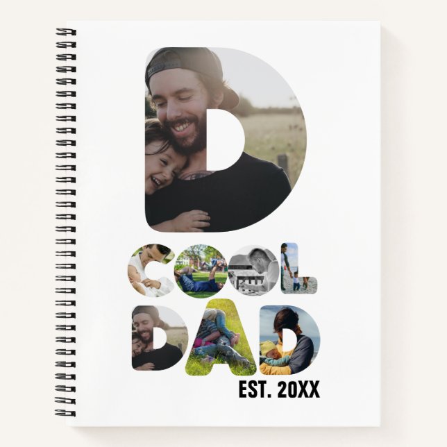 Create your own cool dad 7 letter photo for him notebook (Front)