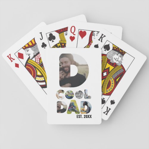 Create your own cool dad 7 letter photo for him poker cards