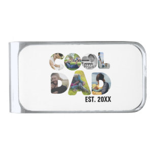 Create your own cool dad 7 letter photo for him silver finish money clip