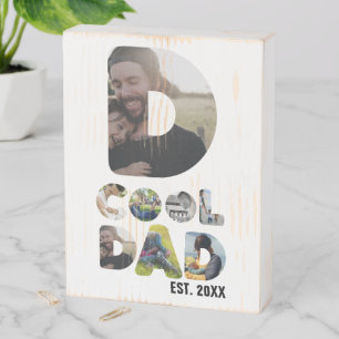 Create your own cool dad 7 letter photo for him wooden box sign