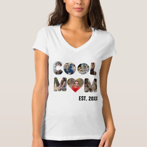 Create your own Cool mom 7 letter photo for her T_Shirt