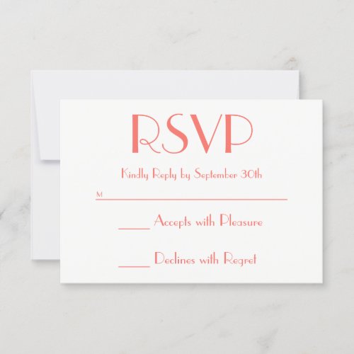 Create Your Own Coral and White RSVP