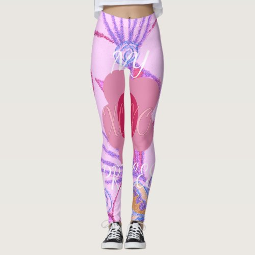 Create your own Cotton Candy Shades of Pink floral Leggings