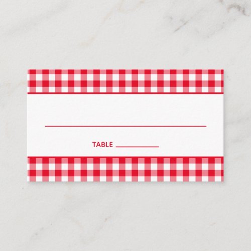 Create Your Own Country Gingham Place Card
