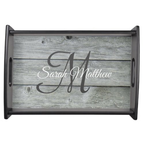 Create your own Country Rustic Barn Monogrammed Serving Tray