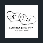 Create Your Own Couple Hearts Wedding Rubber Stamp<br><div class="desc">Custom wedding stamp featuring two love hearts,  your initials,  names and wedding date.</div>