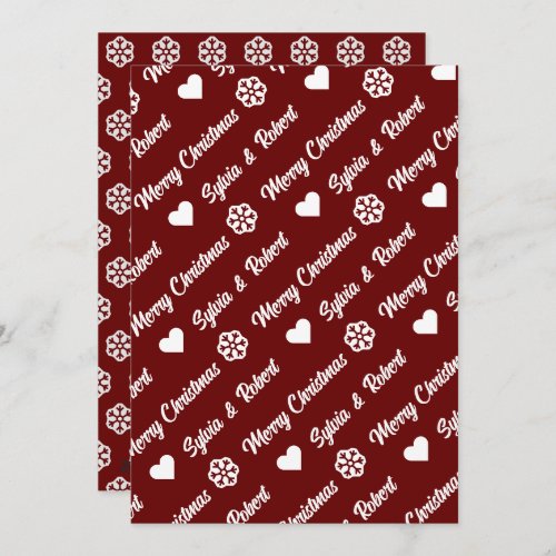 Create Your Own Couple Name Christmas Holiday Card