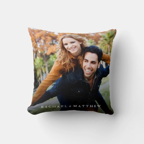 Create Your Own Couple Photo  Add Names Throw Pillow