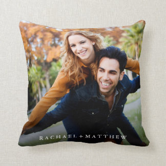 Create Your Own Couple Photo | Add Names Throw Pillow