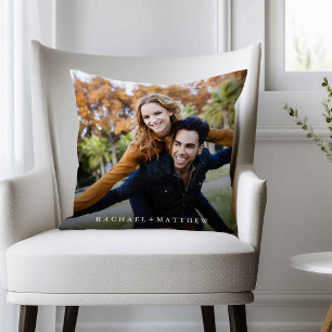 Create Your Own Couple Photo Add Names Throw Pillow