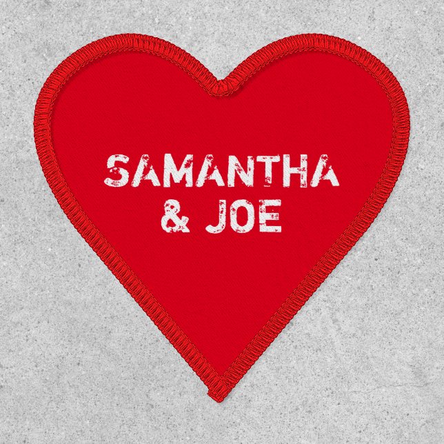Create Your Own Couples Red Heart Patch (Front)