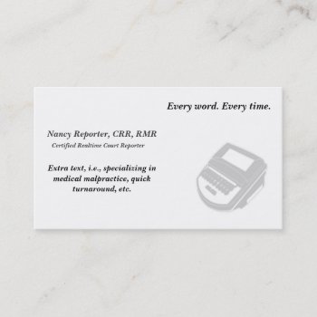 Create Your Own Court Reporter Business Cards by Stenofabulous at Zazzle