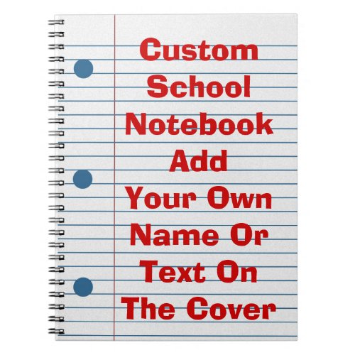Create Your Own Cover School Paper Notebook
