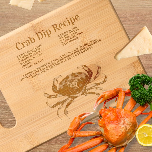 Create Your Own Crab Recipe Keepsake Charcuterie   Engraved Cutting Board (Creator Uploaded)