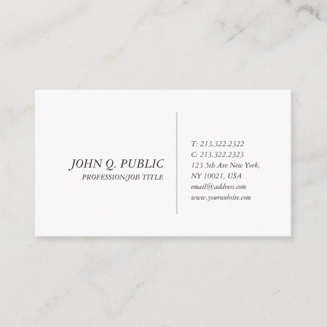 Create Your Own Creative Simple Design Chic Business Card (Front)