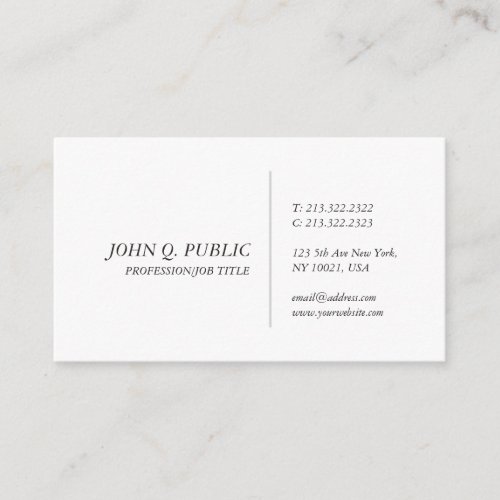 Create Your Own Creative Sleek Design Chic Plain Business Card