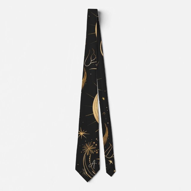 Create Your Own Crescent Moon Celestial Neck Tie (Front)