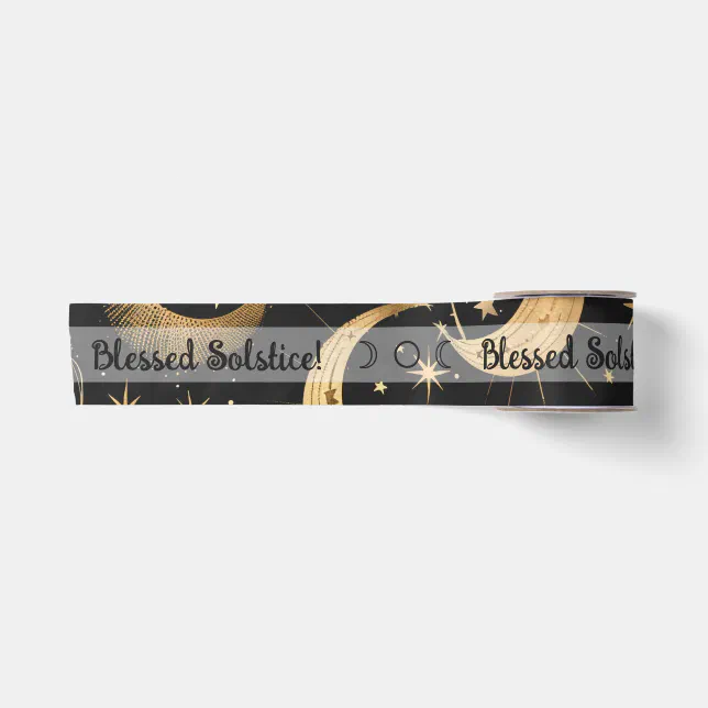 Create Your Own Crescent Moon Celestial Satin Ribbon | Zazzle