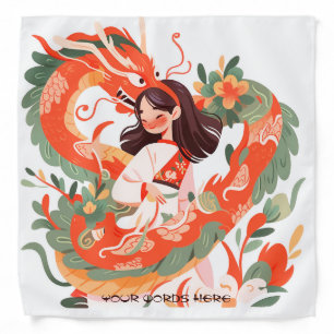 Create Your Own Crimson Jade Chinese Dragon Maiden Bandana