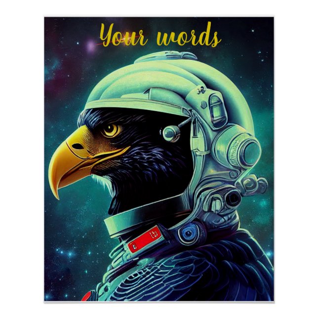 Create Your Own Crow in Space Astronaut Poster (Front)