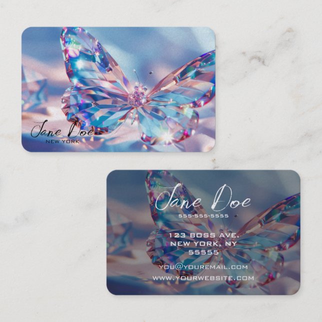 Create Your Own Crystal Butterfly Business Card (Front/Back)