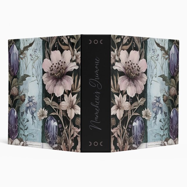 Create Your Own Crystals & Flowers Botanical 3 Ring Binder (Background)