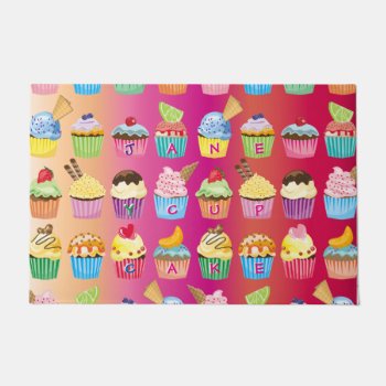 Create Your Own Cupcake Monogram Delicious Treats Doormat by BCMonogramMe at Zazzle