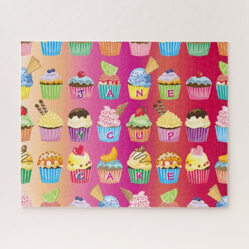 Create Your Own Cupcake Monogram Delicious Treats Jigsaw Puzzle